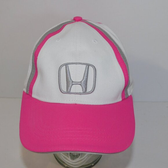 Womens Honda Pink White Gray Logo Stapback Adjustable  Baseball Hat Cap - Picture 2 of 8